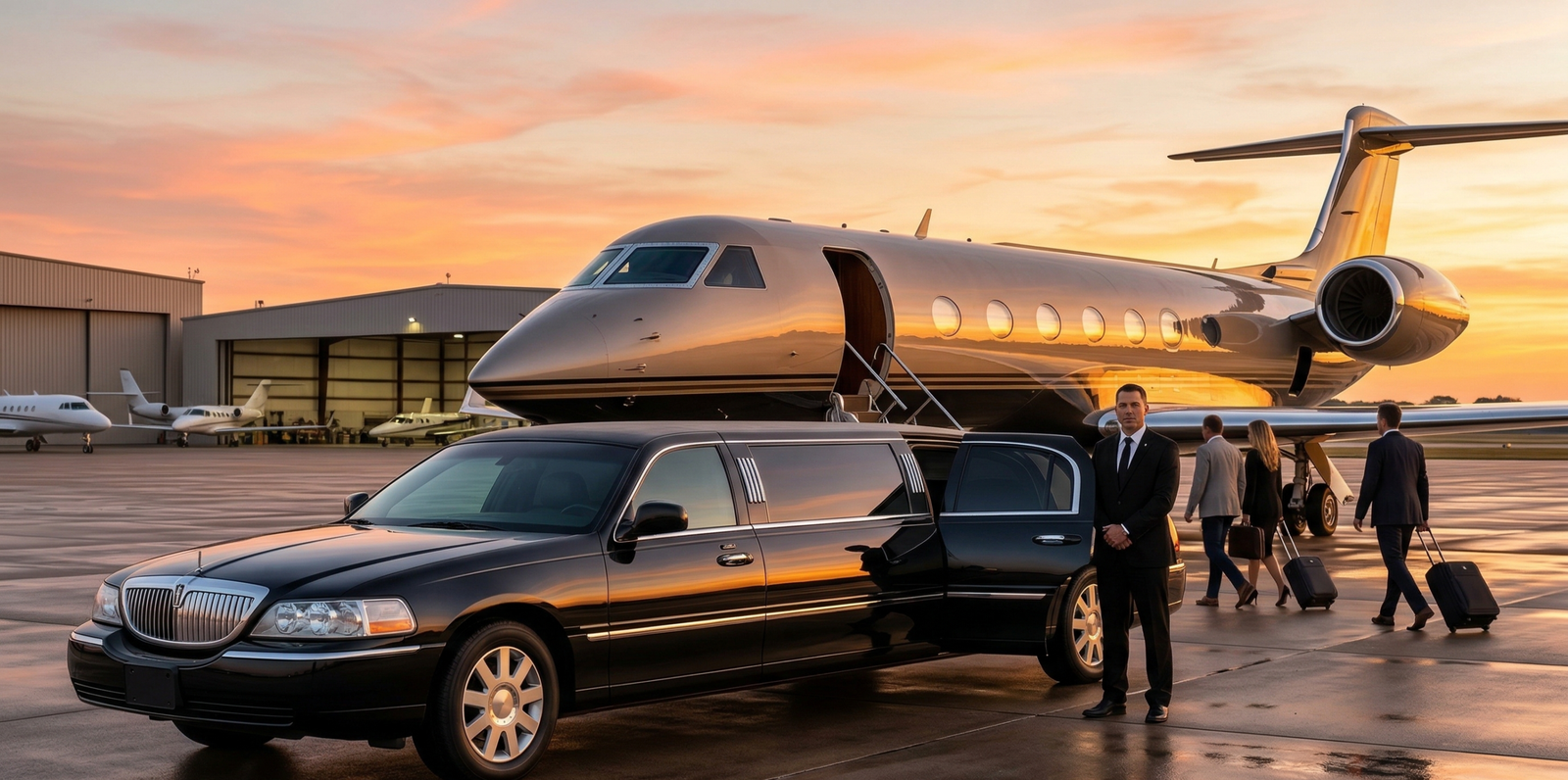Houston airport limo service luxury black limousine