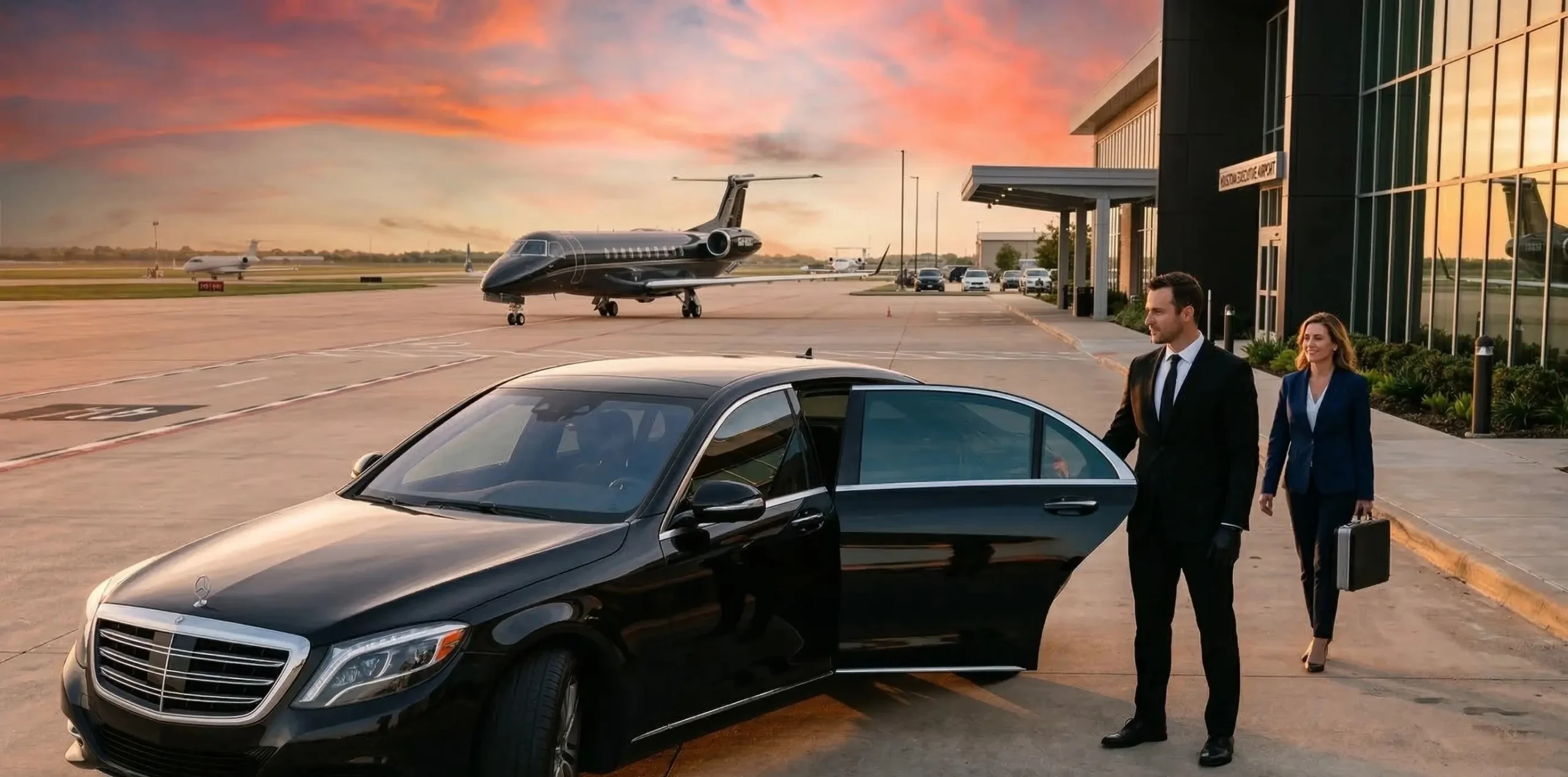 Houston Executive Airport car service luxury sedan pickup