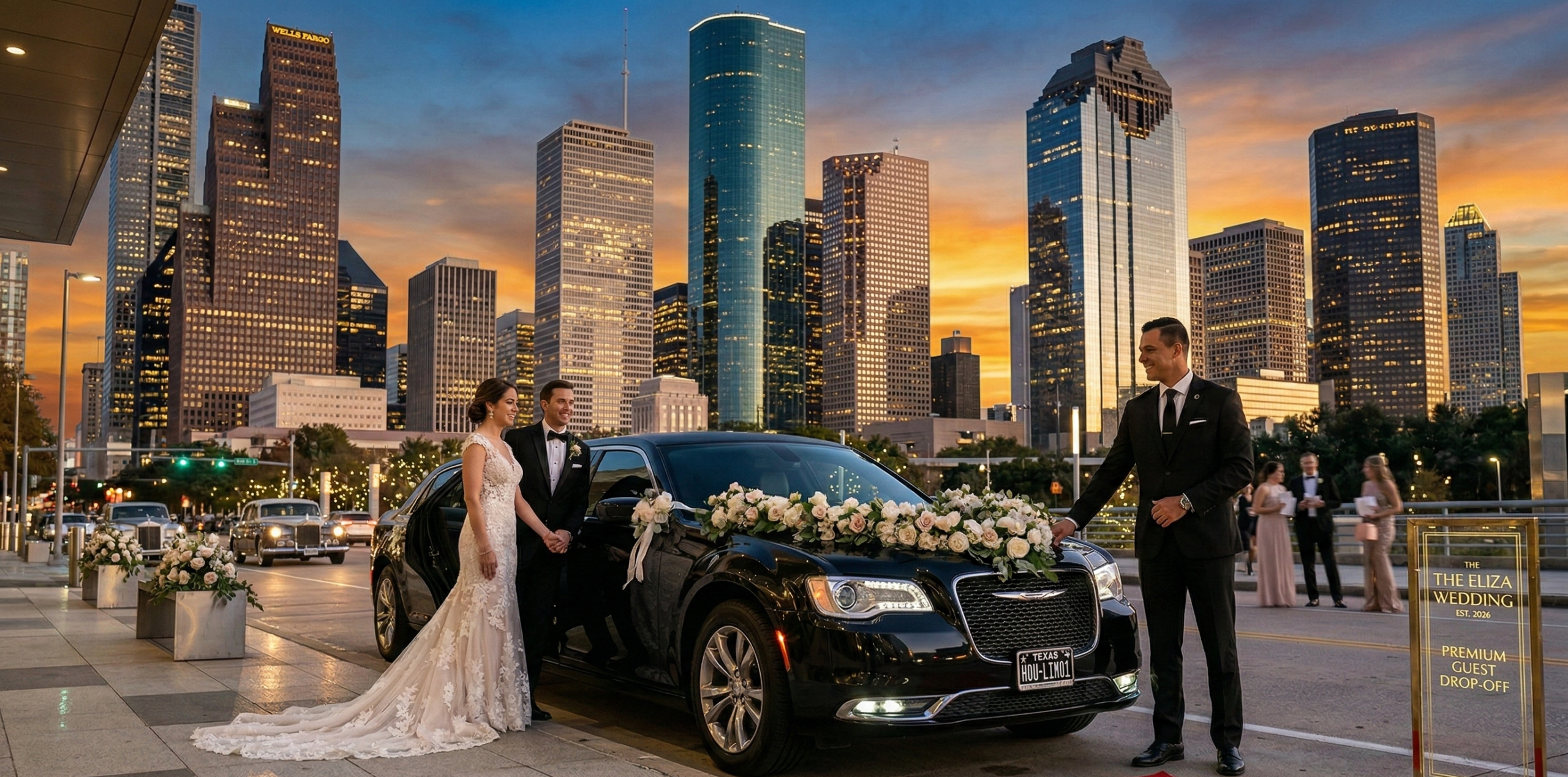 Houston limo transfer service for wedding event