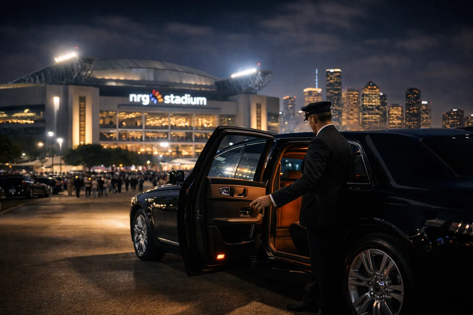 Luxury limo transportation for NRG Stadium events