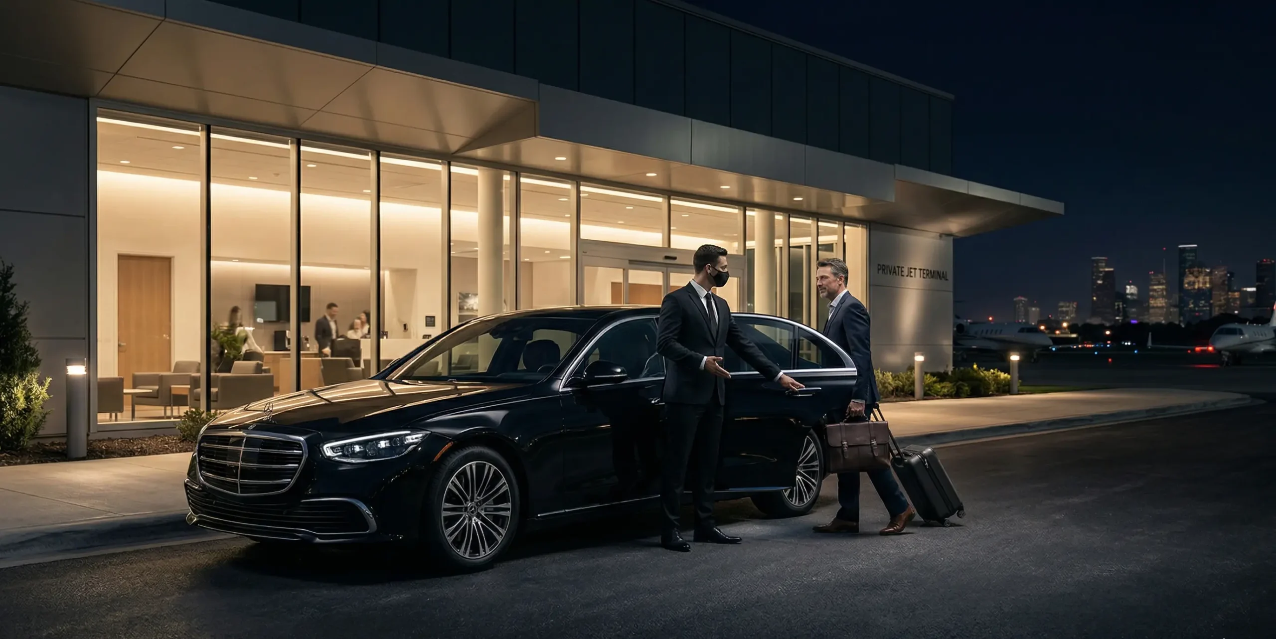 executive chauffeur service at Houston FBO airport